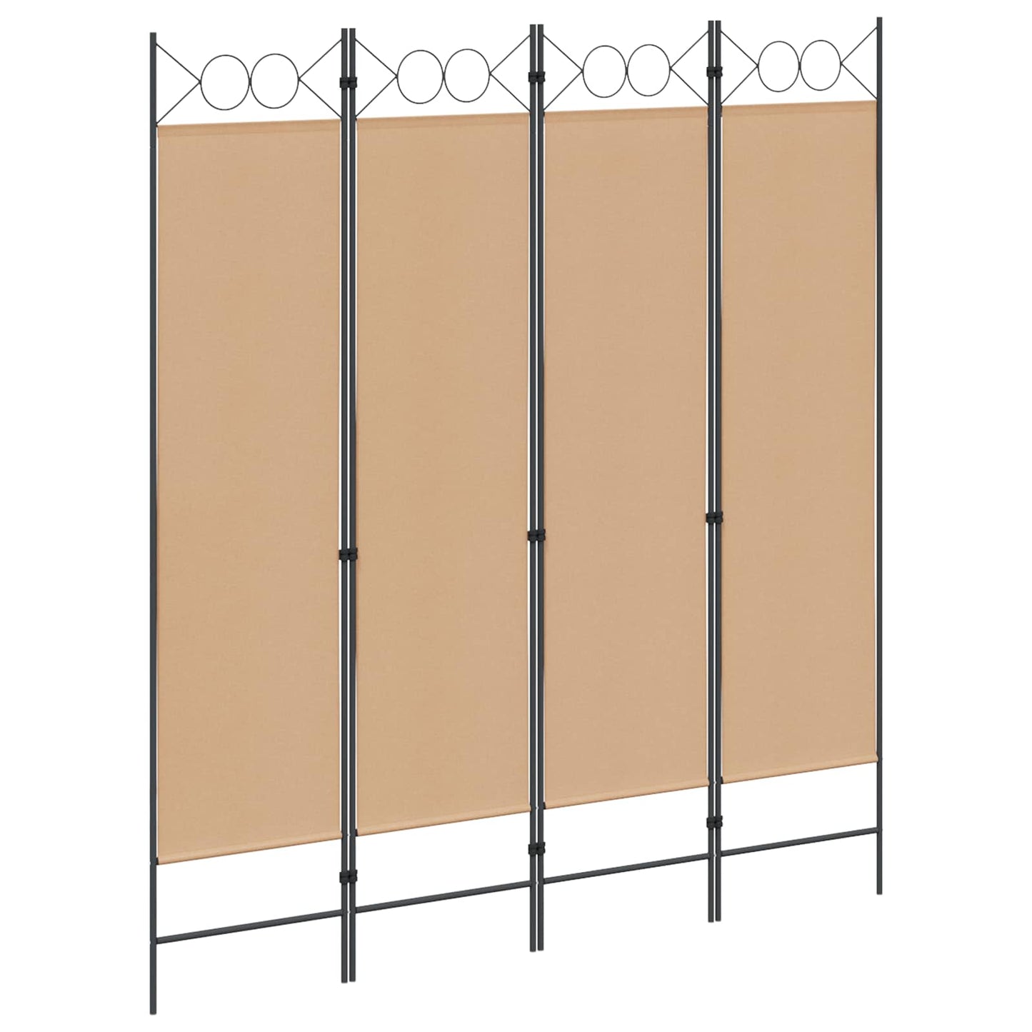 4-panelen roomdivider Beige 160 x 180 cm Stof