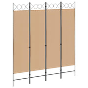 Kamerscherm 4 panelen beige 160 x 180 cm stof