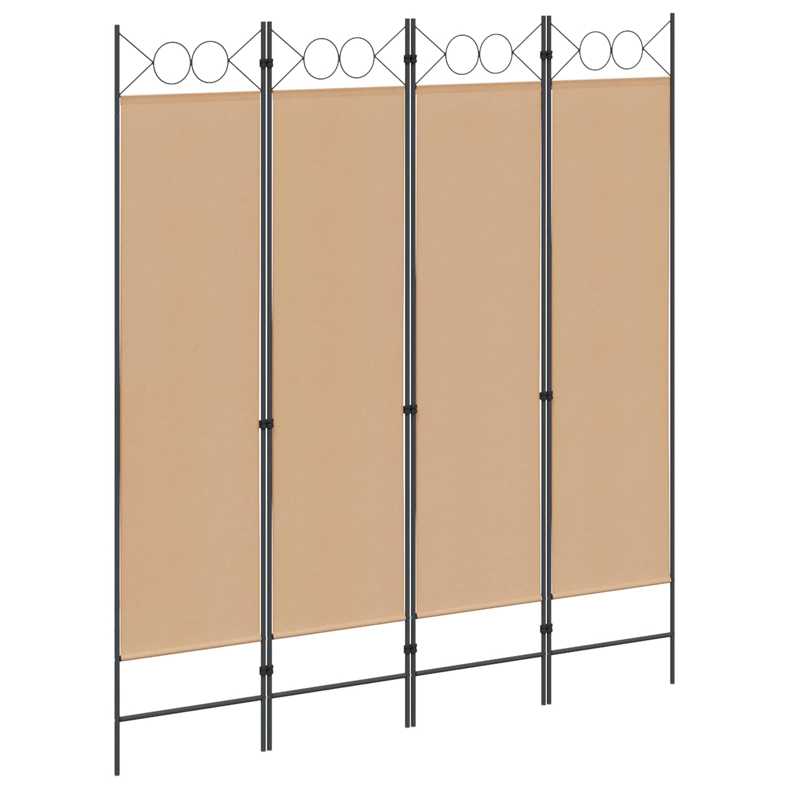 4-panelen roomdivider Beige 160 x 180 cm Stof