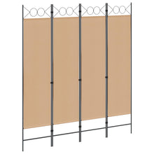 4-panelen roomdivider Beige 160 x 180 cm Stof