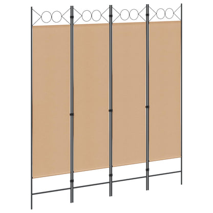 4-panelen roomdivider Beige 160 x 180 cm Stof