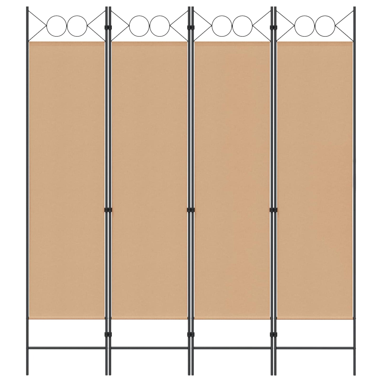 4-panelen roomdivider Beige 160 x 180 cm Stof