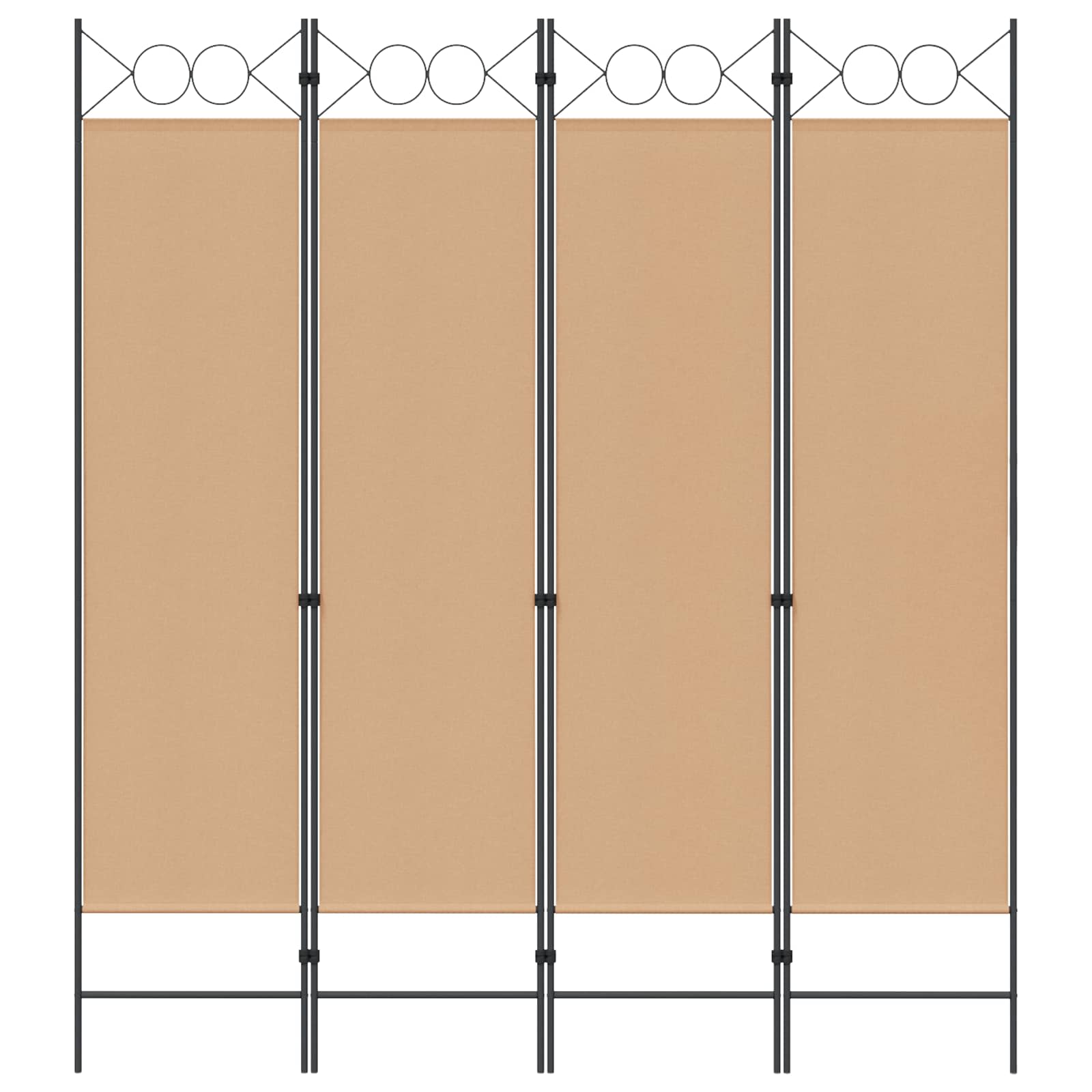 4-panelen roomdivider Beige 160 x 180 cm Stof