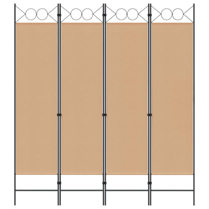 4-panelen roomdivider Beige 160 x 180 cm Stof