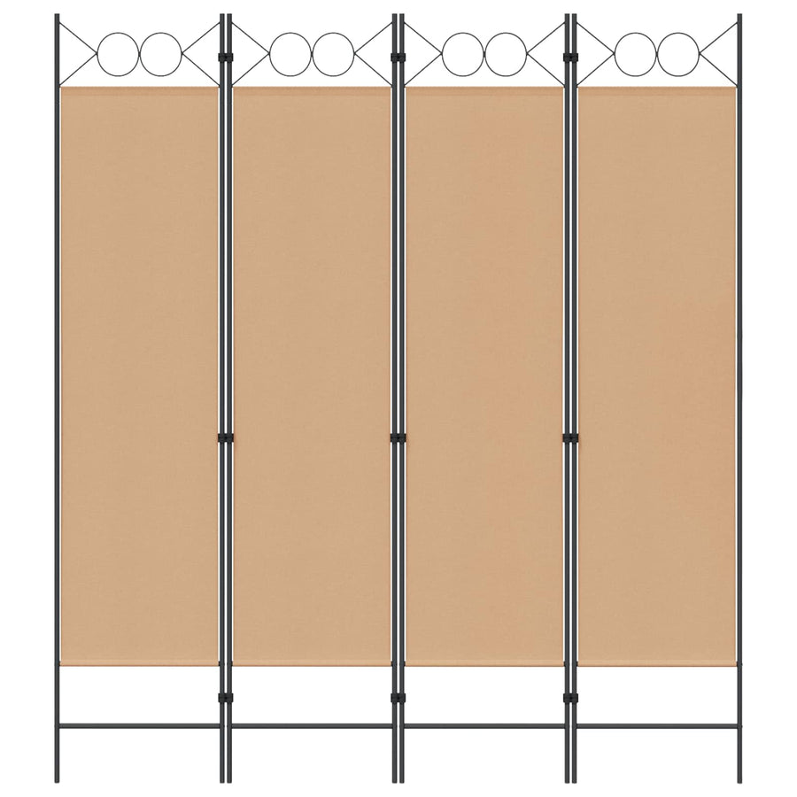4-panelen roomdivider Beige 160 x 180 cm Stof