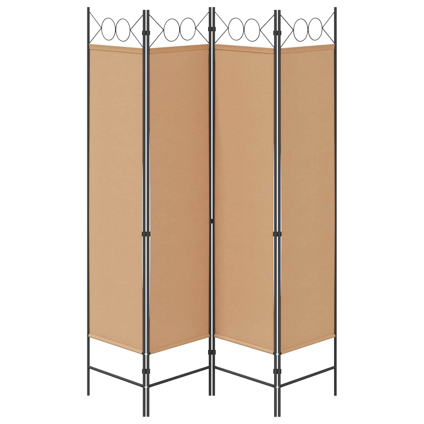 4-panelen roomdivider Beige 160 x 180 cm Stof