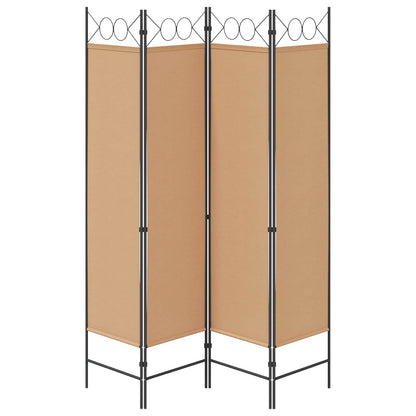 4-panelen roomdivider Beige 160 x 180 cm Stof