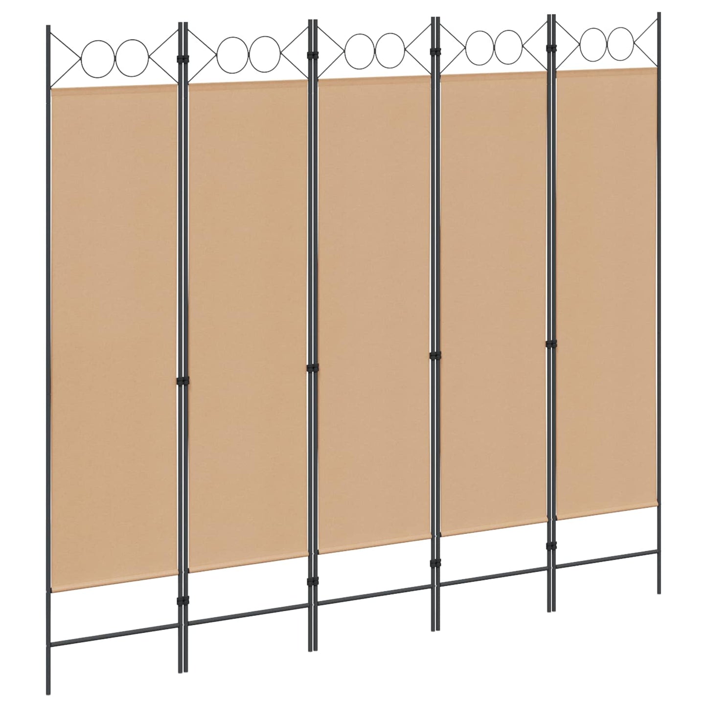 5-Panel Room Divider Beige 200 x 180 cm Stof