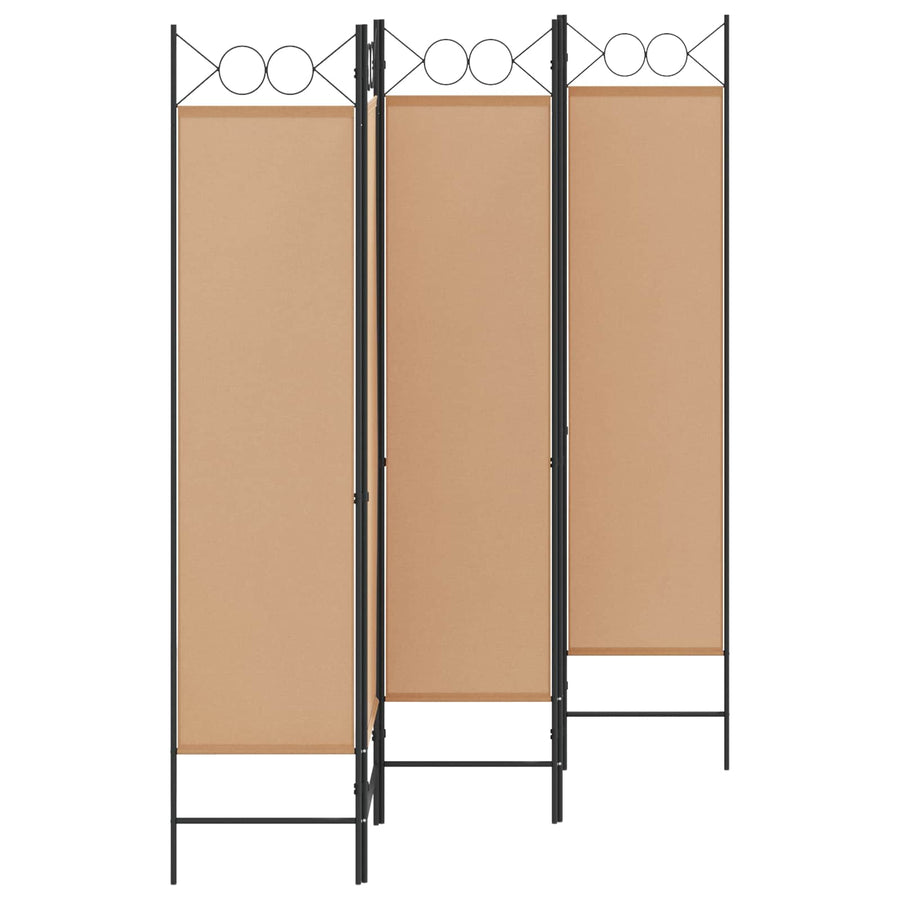 5-Panel Room Divider Beige 200 x 180 cm Stof