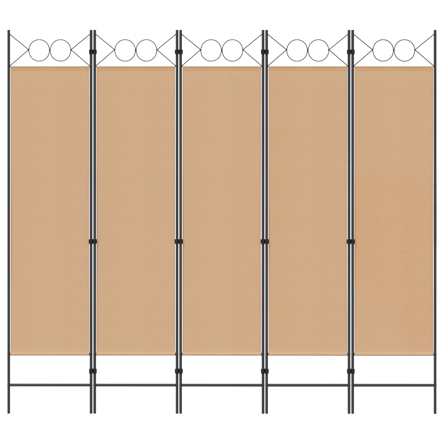 5-Panel Room Divider Beige 200 x 180 cm Stof