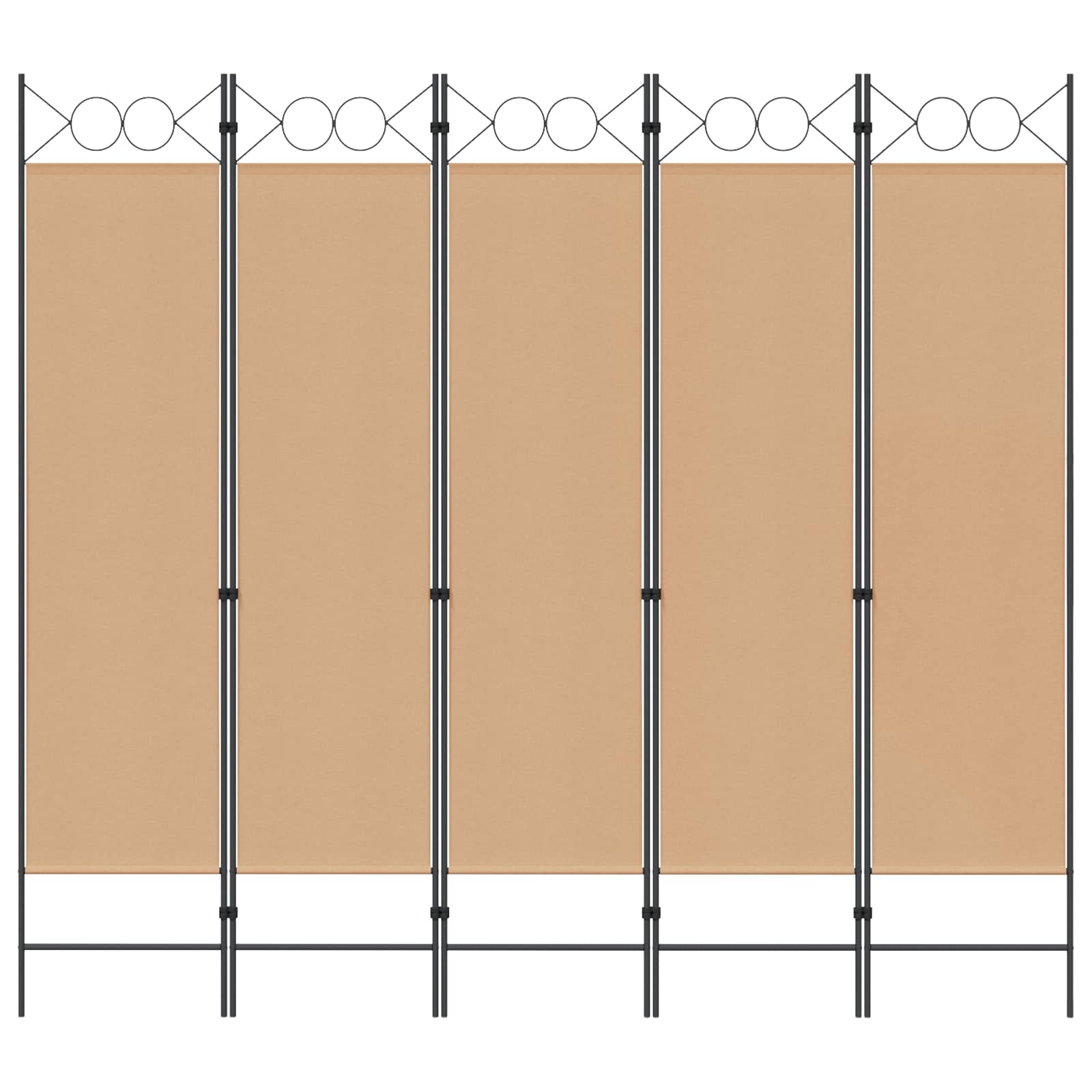 5-Panel Room Divider Beige 200 x 180 cm Stof
