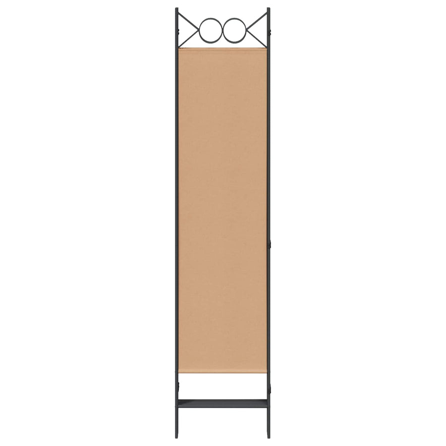 5-Panel Room Divider Beige 200 x 180 cm Stof