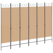 Kamerscherm 6 panelen 240x180 cm beige stof