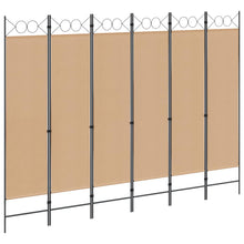 6-Panelen Kamerscherm Beige 240 x 180 cm Stof