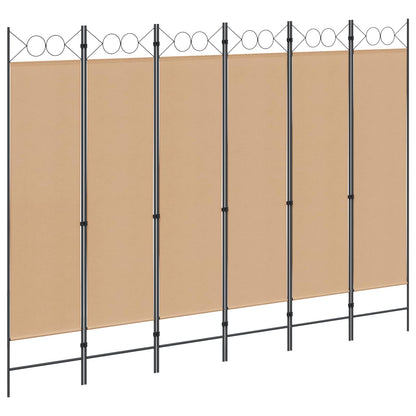 6-Panelen Kamerscherm Beige 240 x 180 cm Stof