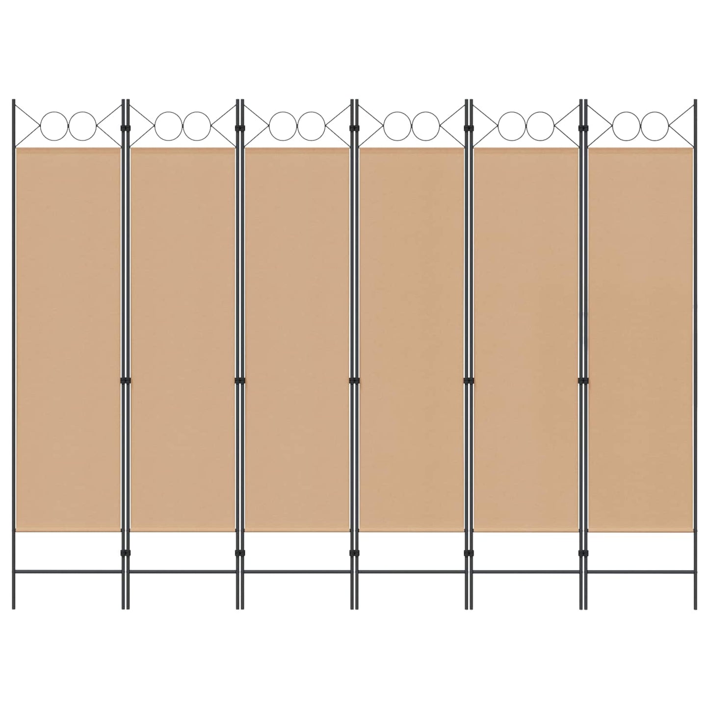 6-Panelen Kamerscherm Beige 240 x 180 cm Stof
