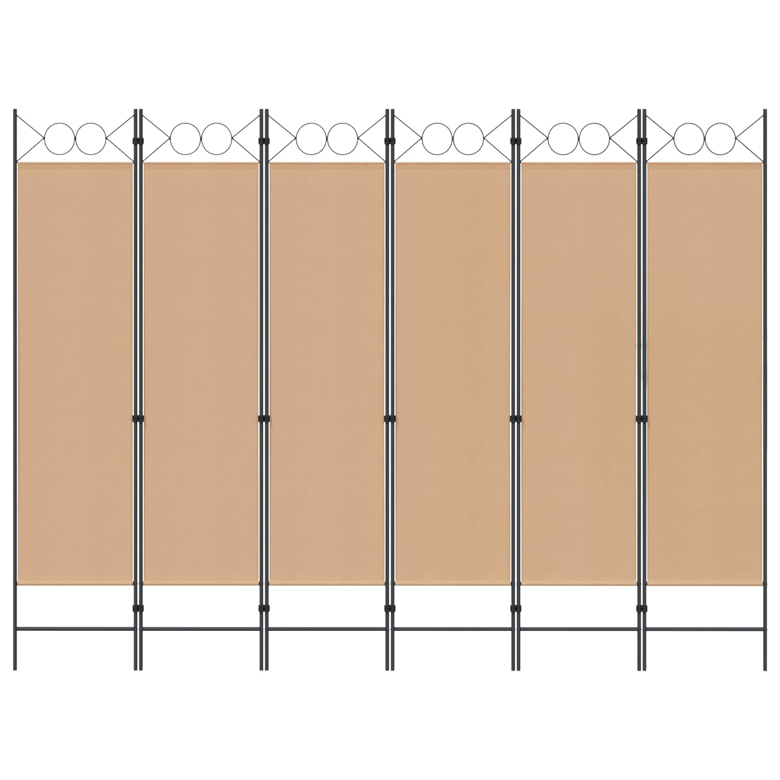 6-Panelen Kamerscherm Beige 240 x 180 cm Stof