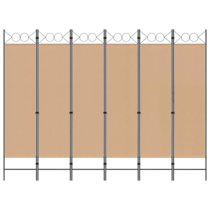 6-Panelen Kamerscherm Beige 240 x 180 cm Stof