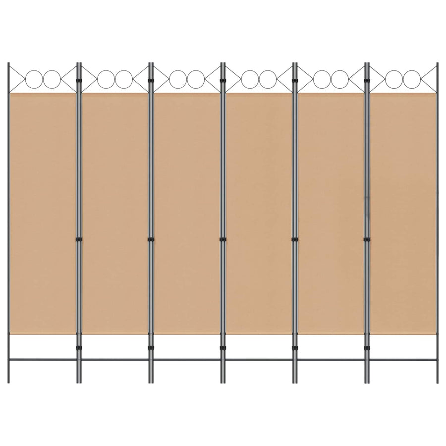 6-Panelen Kamerscherm Beige 240 x 180 cm Stof