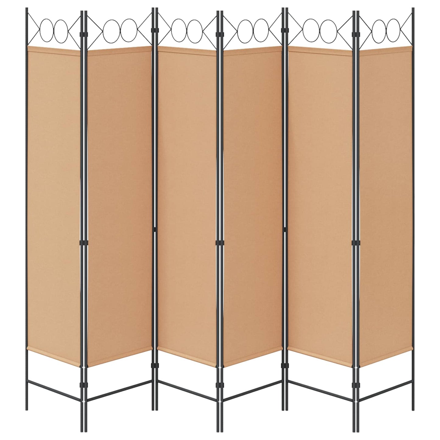 6-Panelen Kamerscherm Beige 240 x 180 cm Stof