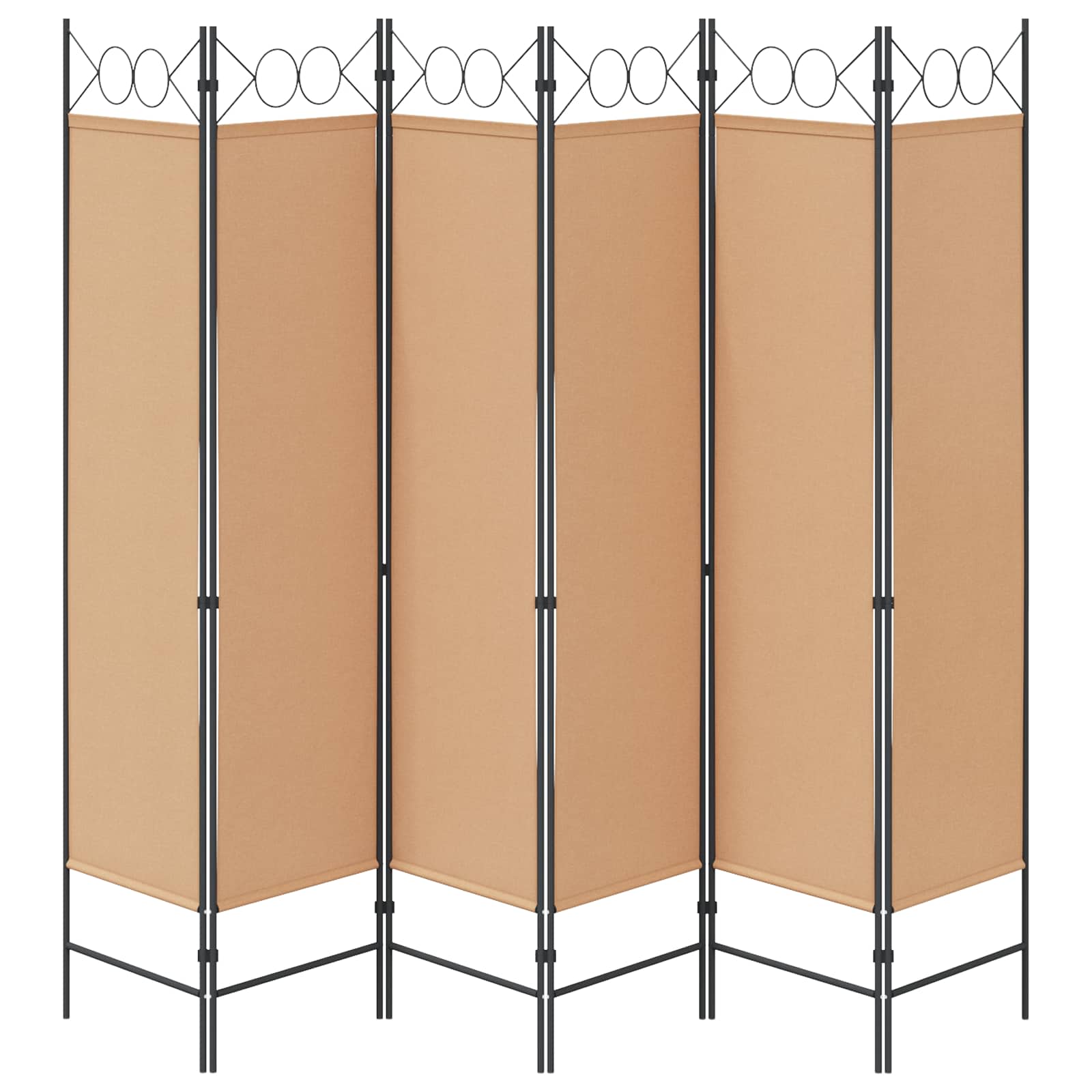 6-Panelen Kamerscherm Beige 240 x 180 cm Stof