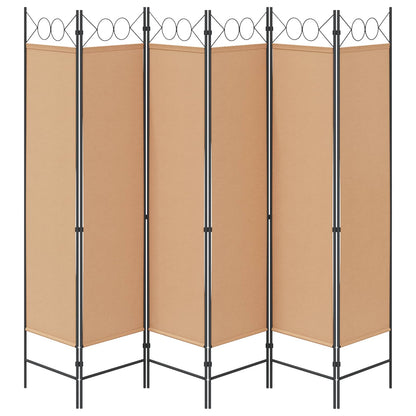 6-Panelen Kamerscherm Beige 240 x 180 cm Stof