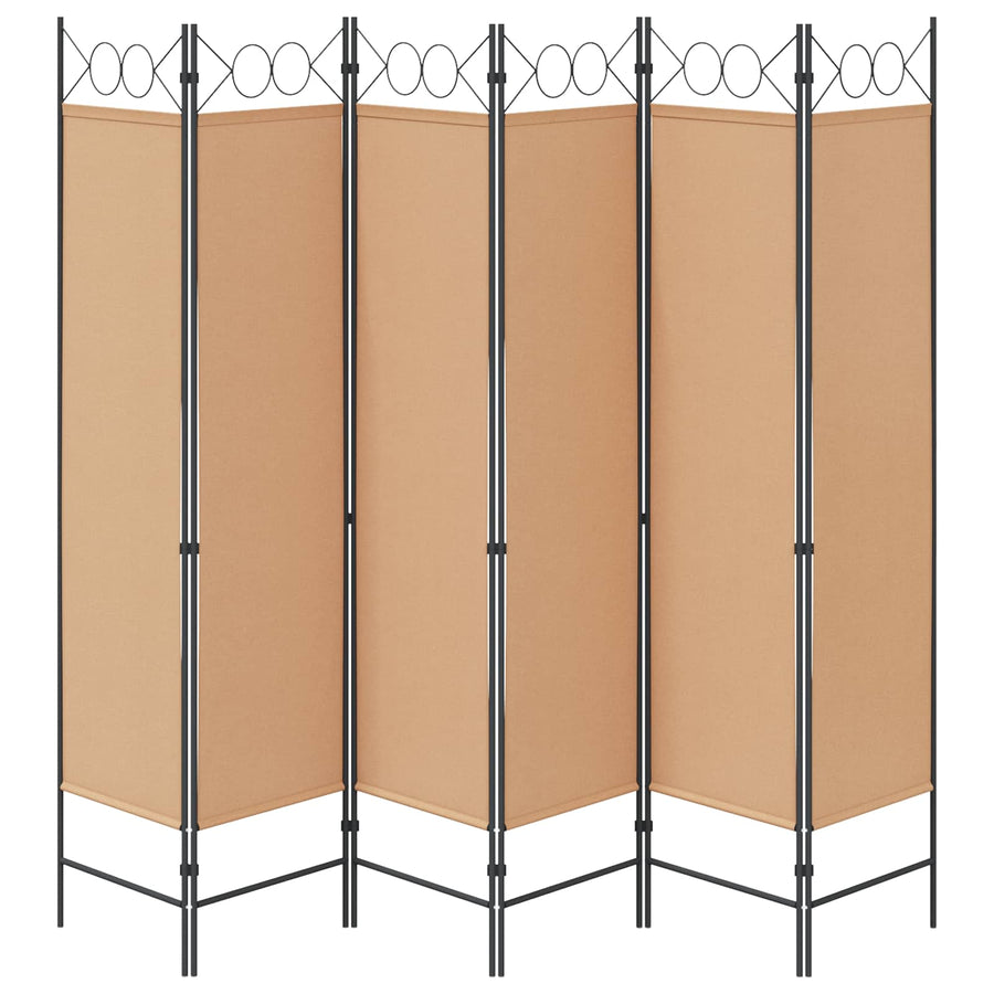 6-Panelen Kamerscherm Beige 240 x 180 cm Stof