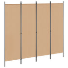 Kamerscherm 4 panelen beige 200x180 cm stof