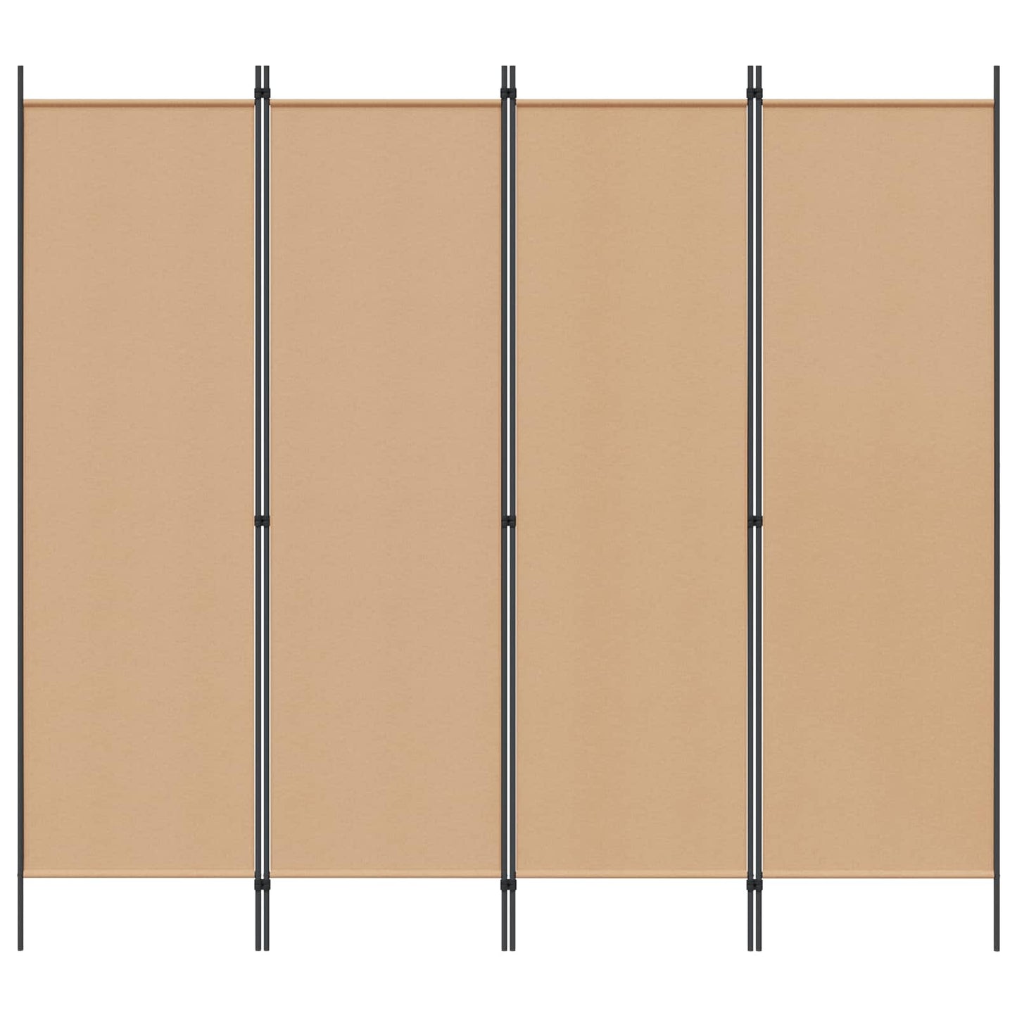 4-panelen roomdivider Beige 200 x 180 cm Stof