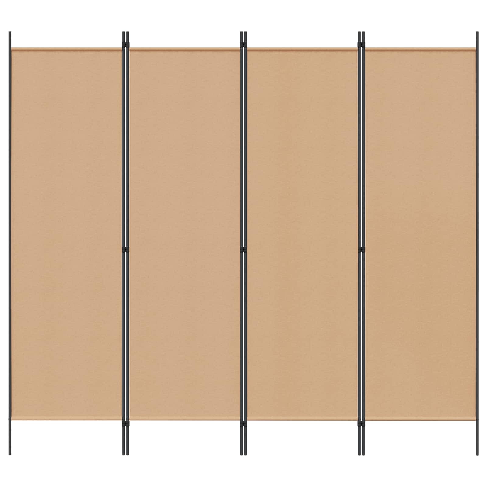 4-panelen roomdivider Beige 200 x 180 cm Stof
