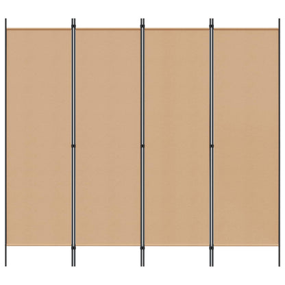 4-panelen roomdivider Beige 200 x 180 cm Stof