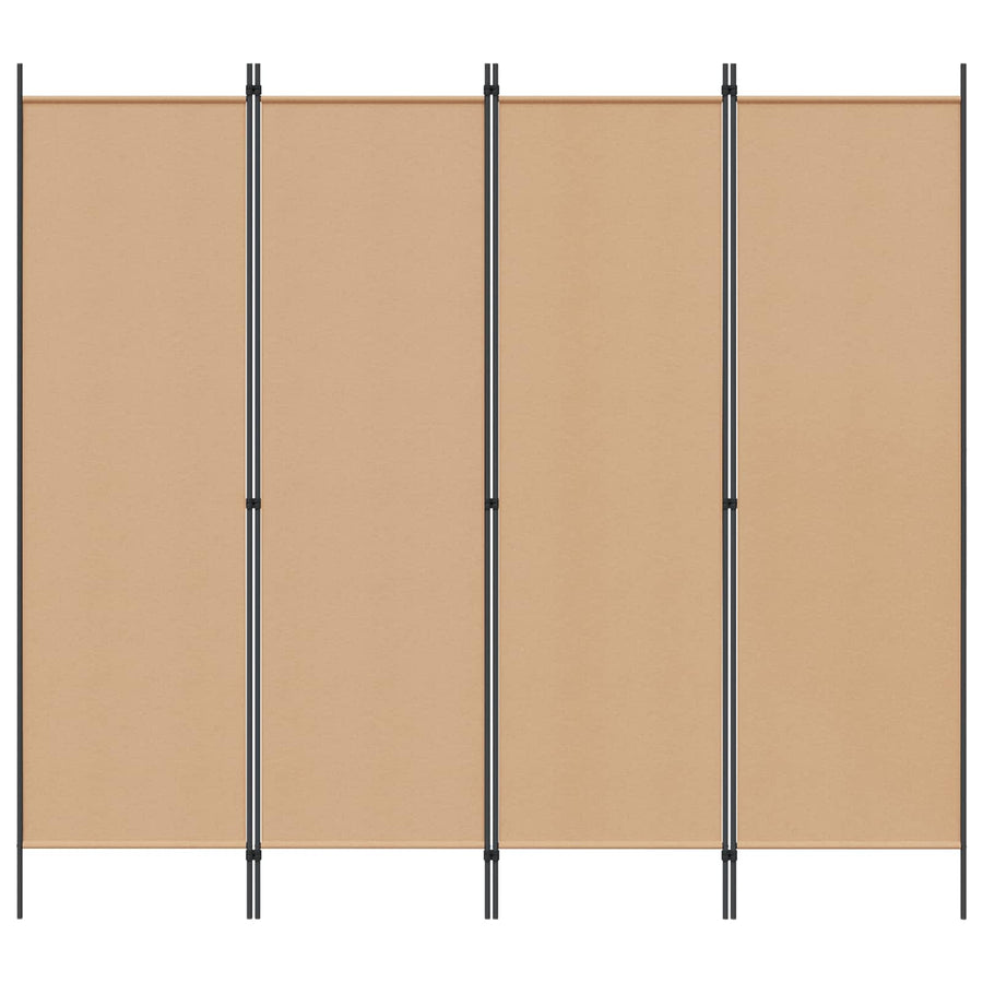 4-panelen roomdivider Beige 200 x 180 cm Stof