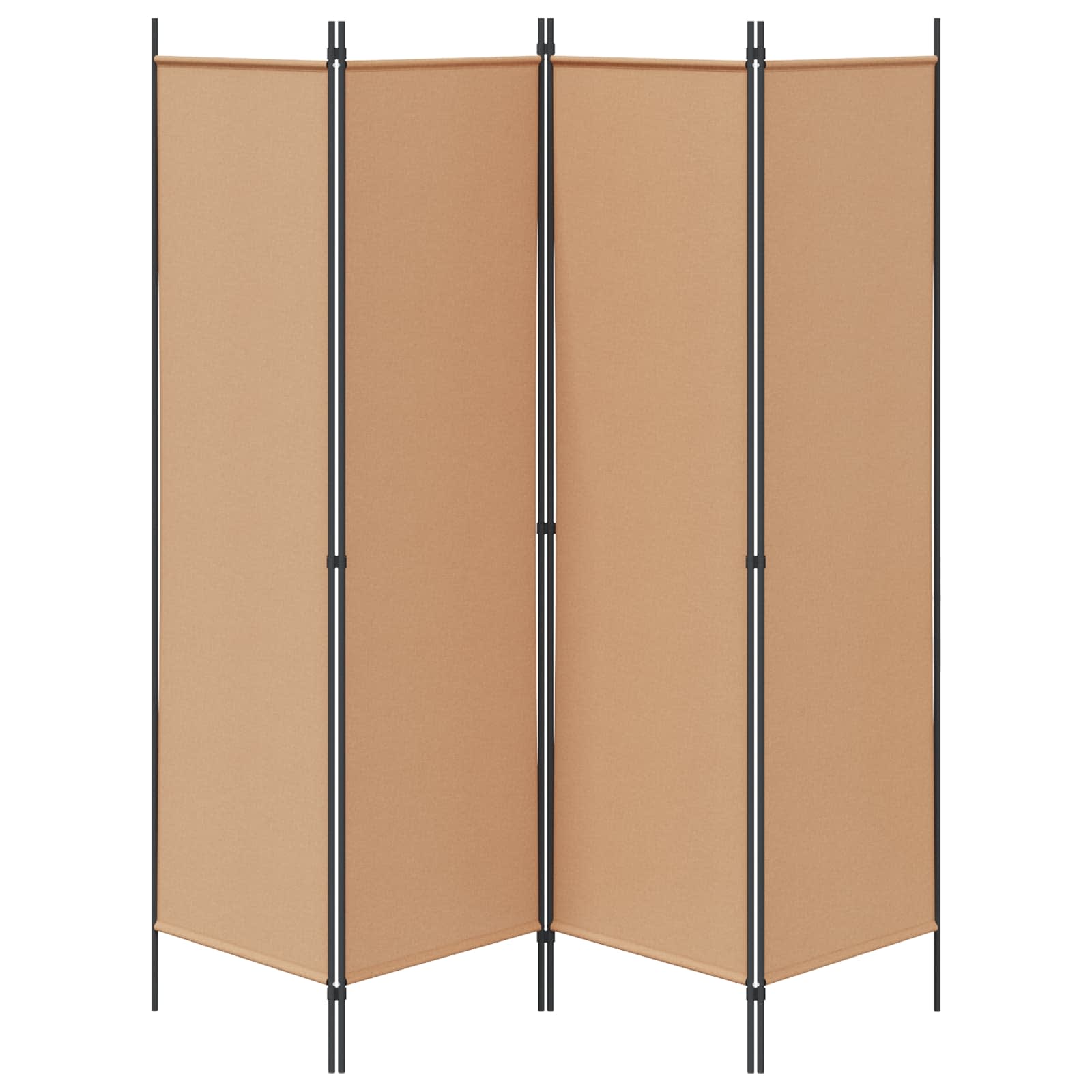 4-panelen roomdivider Beige 200 x 180 cm Stof