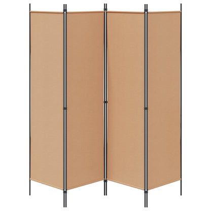 4-panelen roomdivider Beige 200 x 180 cm Stof