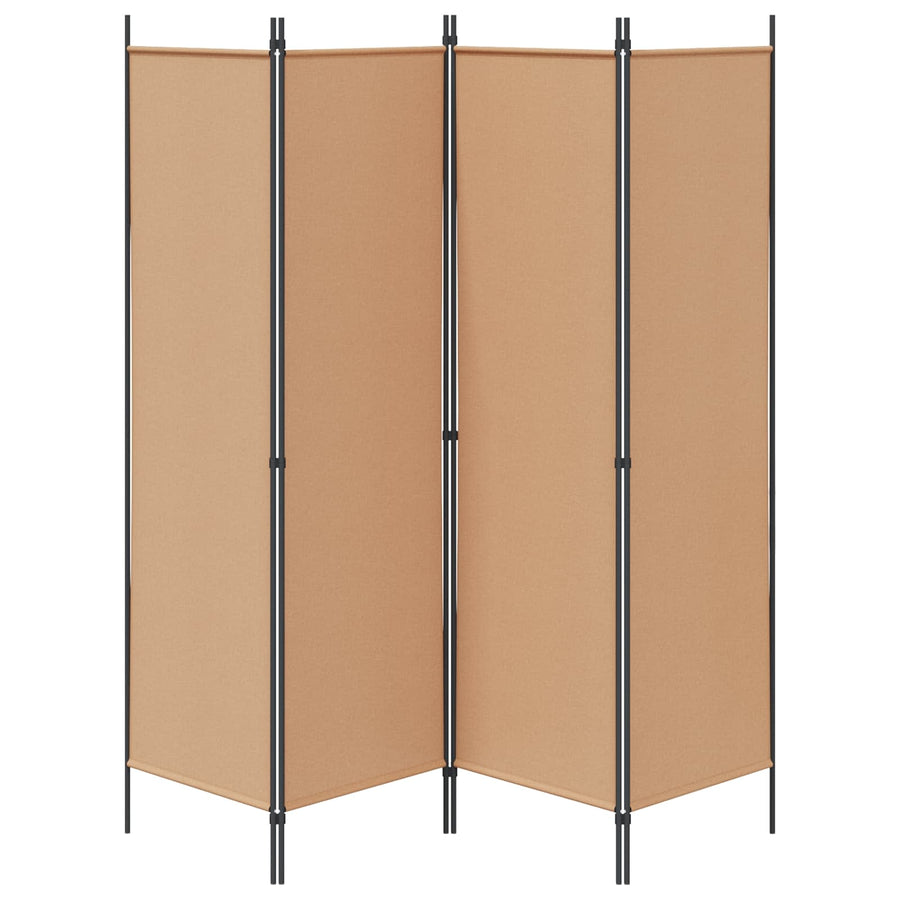 4-panelen roomdivider Beige 200 x 180 cm Stof