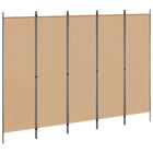 Kamerscherm 5 panelen 250x180 cm beige stof