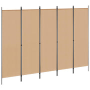 Kamerscherm 5 panelen 250x180 cm beige stof