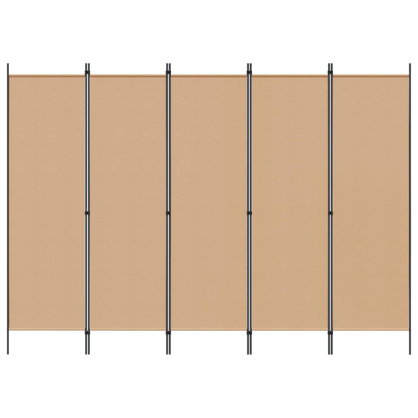 5-Panel Room Divider Beige 250 x 180 cm Stof