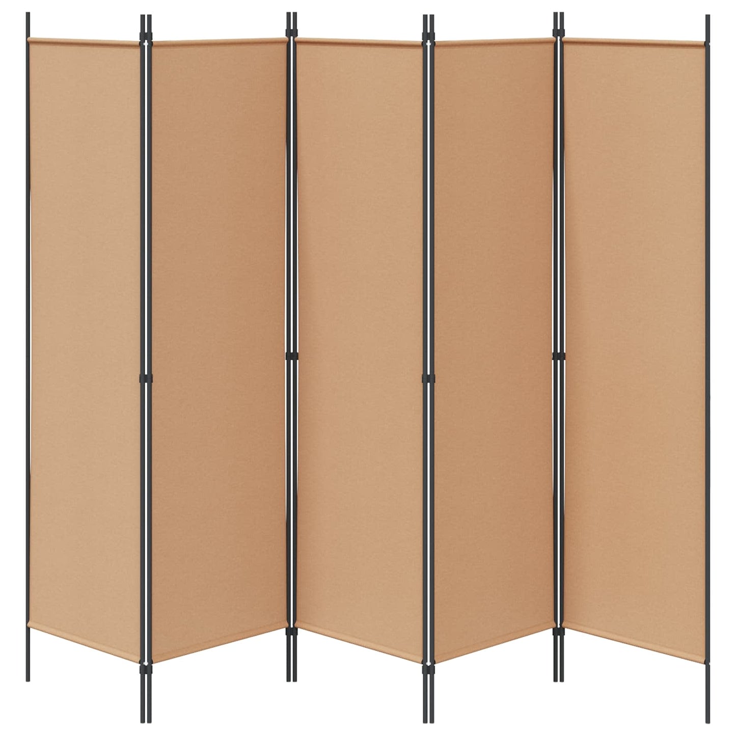 5-Panel Room Divider Beige 250 x 180 cm Stof
