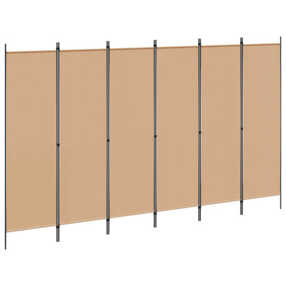 6-Panelen Kamerscherm Beige 300 x 180 cm Stof