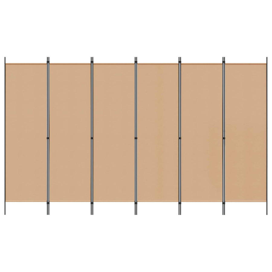 6-Panelen Kamerscherm Beige 300 x 180 cm Stof