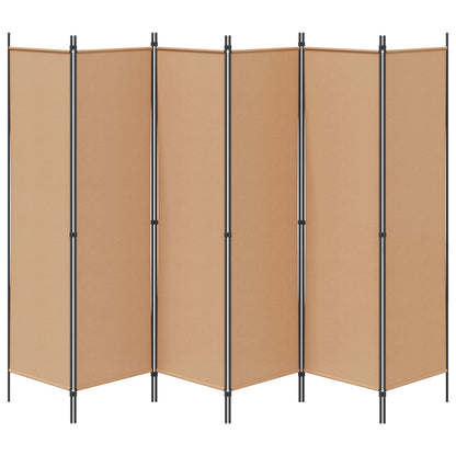 6-Panelen Kamerscherm Beige 300 x 180 cm Stof