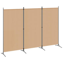 3-Panel Room Divider Beige 260 x 180 cm Stof