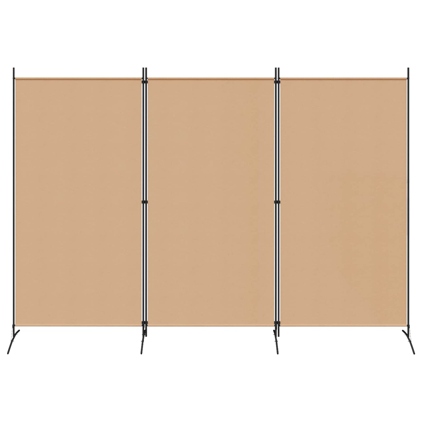 3-Panel Room Divider Beige 260 x 180 cm Stof
