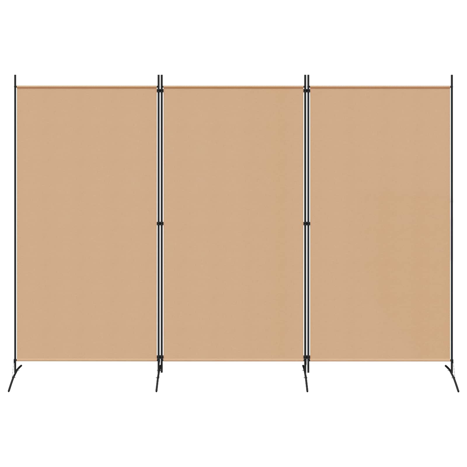 3-Panel Room Divider Beige 260 x 180 cm Stof