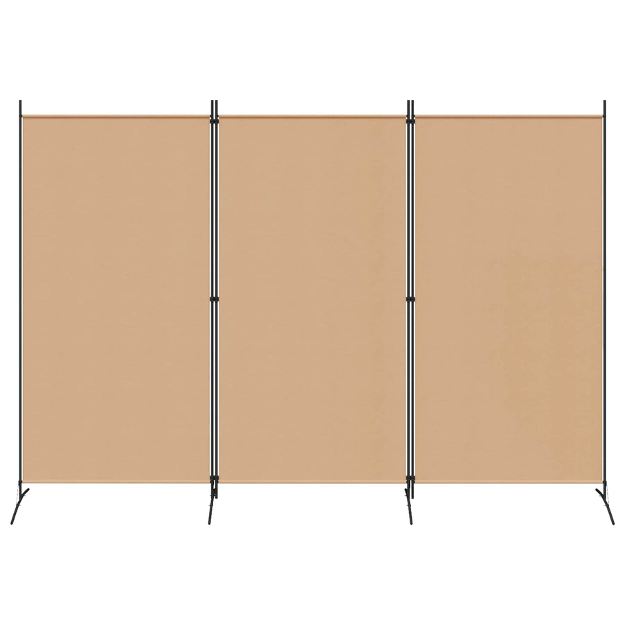 3-Panel Room Divider Beige 260 x 180 cm Stof