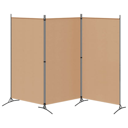 3-Panel Room Divider Beige 260 x 180 cm Stof