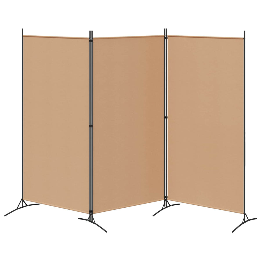 3-Panel Room Divider Beige 260 x 180 cm Stof