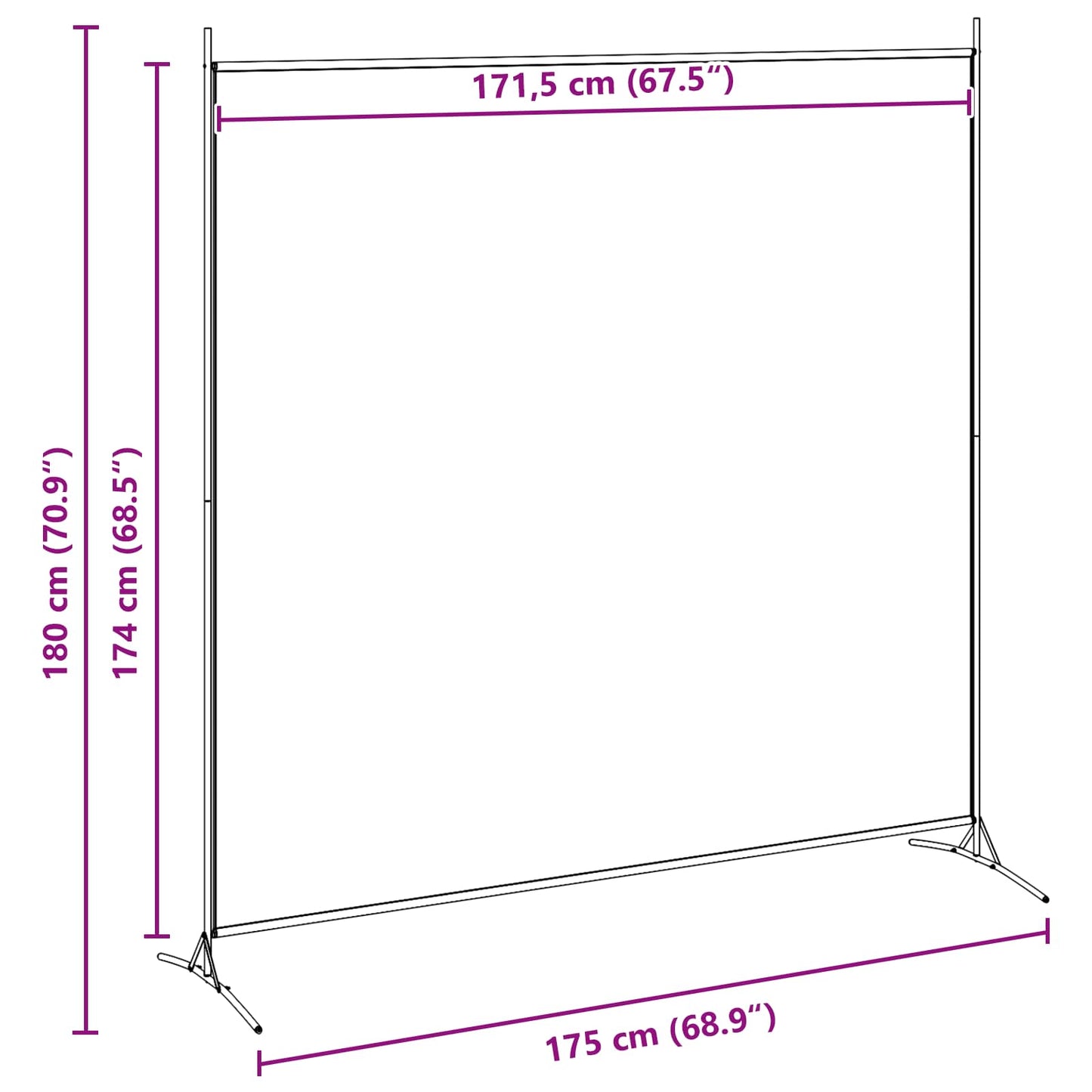 Enkele Paneel Kamerverdeler Beige 175 x 180 cm Stof