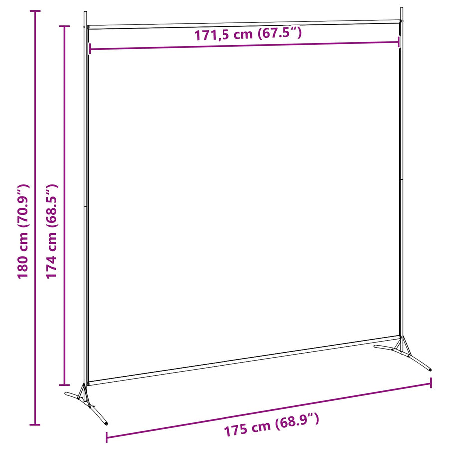 Enkele Paneel Kamerverdeler Beige 175 x 180 cm Stof